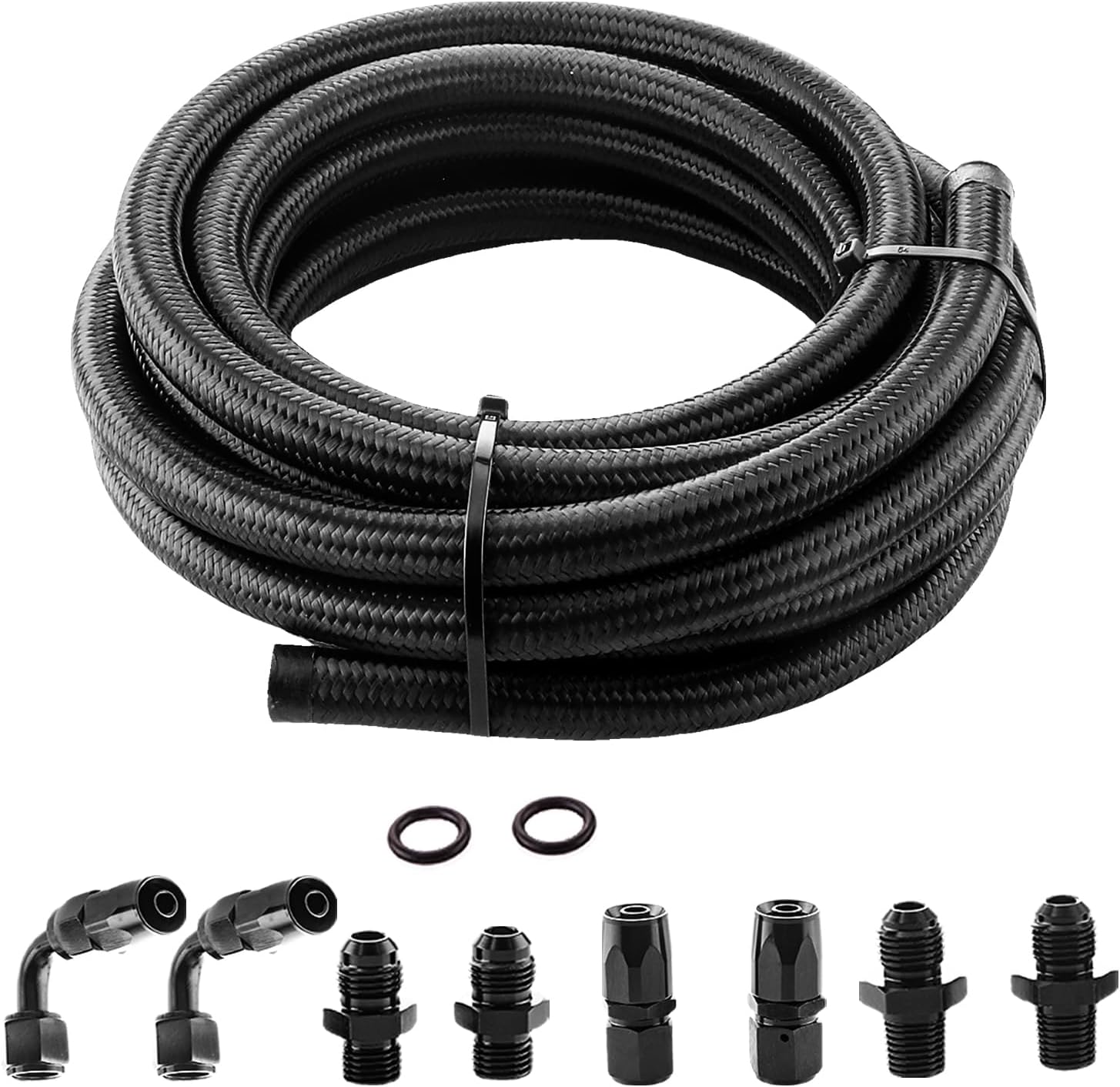 HNeekyr transmission cooler line kit installed in a vehicle engine bay