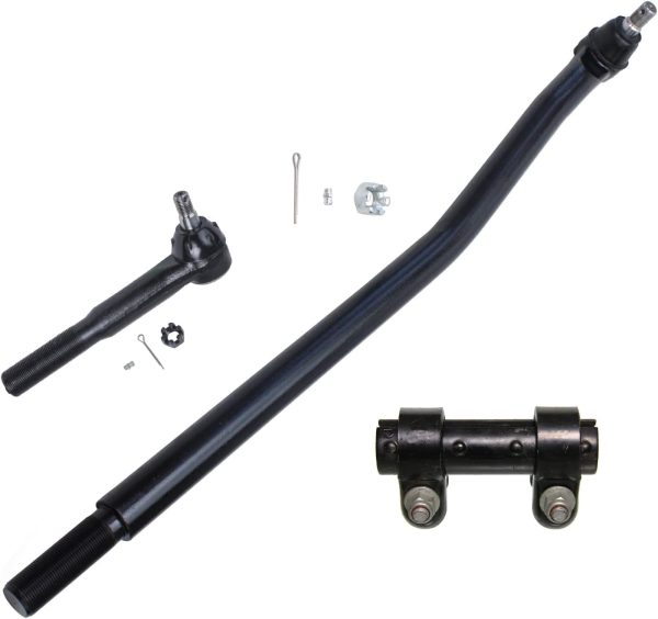 Detroit Axle Tie Rod Drag Link Kit Stainless Steel J‑Hook 3‑Piece Set-0